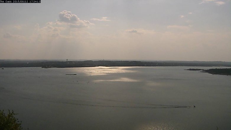 Lake Travis webcam, August 12, 2015 4:40 PM CT
