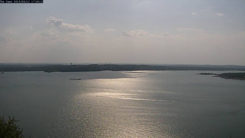 Lake Travis webcam, August 12, 2015 4:45 PM CT