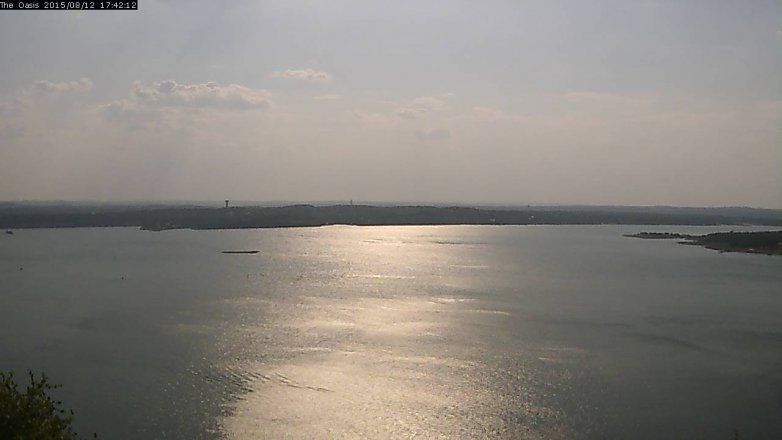 Lake Travis webcam, August 12, 2015 4:50 PM CT