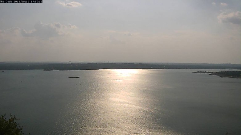 Lake Travis webcam, August 12, 2015 4:55 PM CT