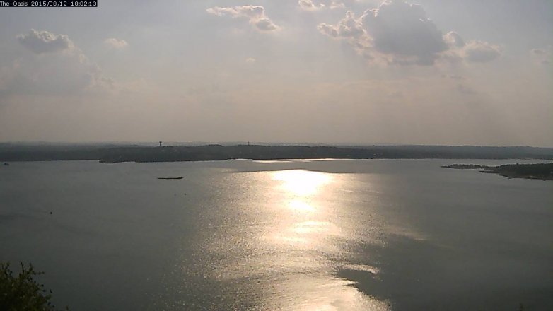 Lake Travis webcam, August 12, 2015 5:10 PM CT