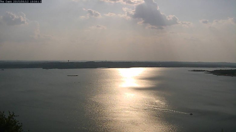 Lake Travis webcam, August 12, 2015 5:15 PM CT