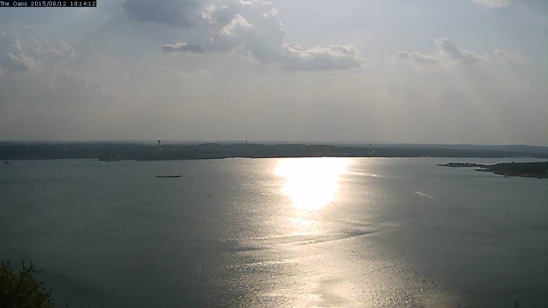 Lake Travis webcam, August 12, 2015 5:20 PM CT