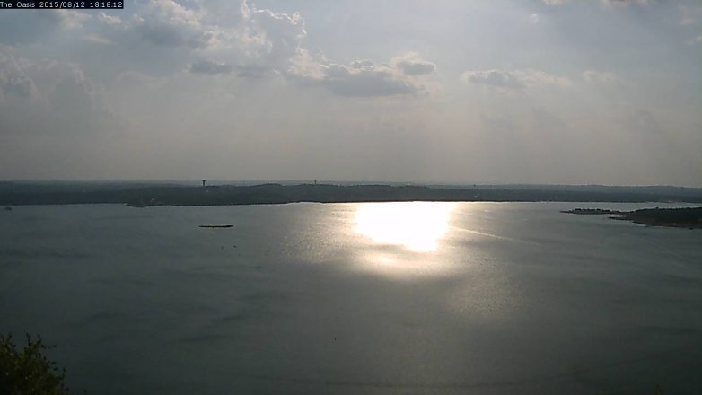 Lake Travis webcam, August 12, 2015 5:25 PM CT