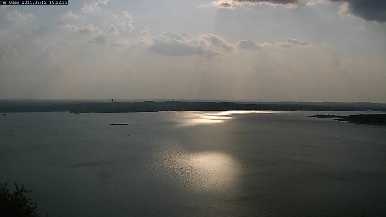 Lake Travis webcam, August 12, 2015 5:30 PM CT