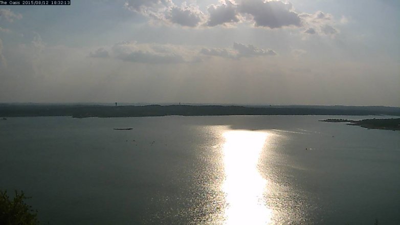 Lake Travis webcam, August 12, 2015 5:40 PM CT