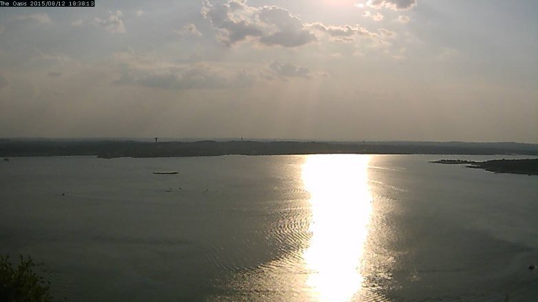 Lake Travis webcam, August 12, 2015 5:45 PM CT