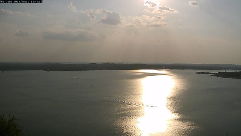 Lake Travis webcam, August 12, 2015 5:50 PM CT
