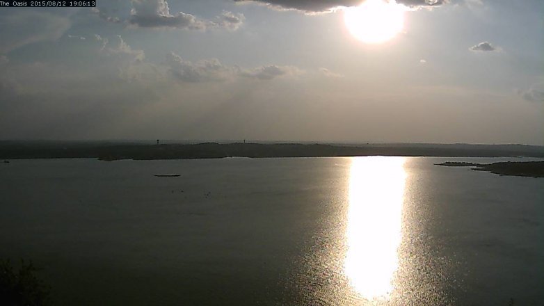 Lake Travis webcam, August 12, 2015 6:15 PM CT