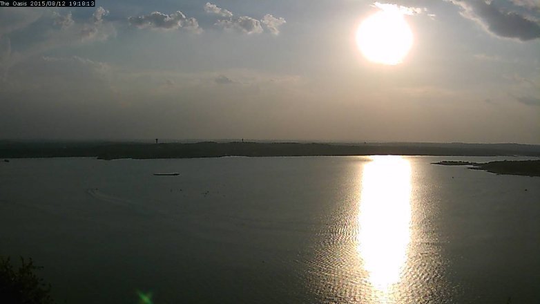 Lake Travis webcam, August 12, 2015 6:25 PM CT