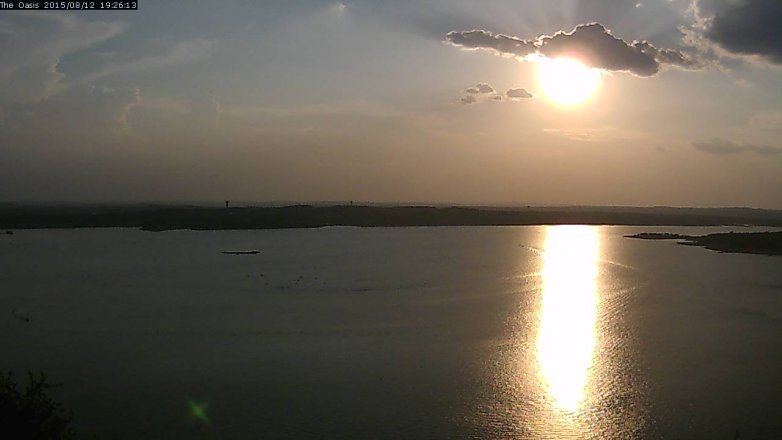 Lake Travis webcam, August 12, 2015 6:35 PM CT