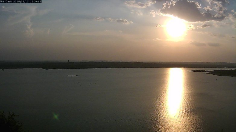 Lake Travis webcam, August 12, 2015 6:40 PM CT