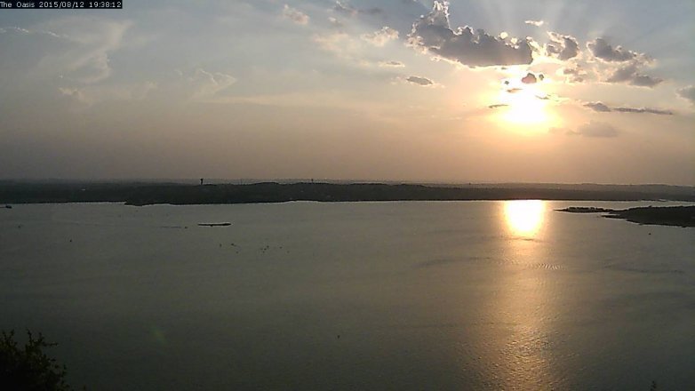Lake Travis webcam, August 12, 2015 6:45 PM CT