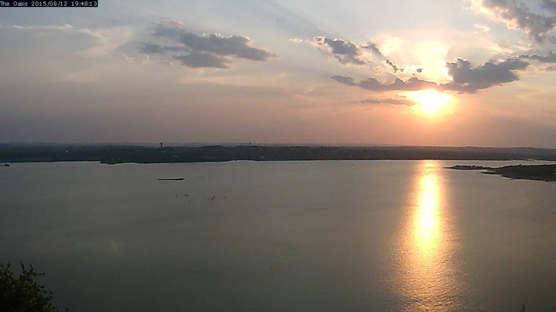 Lake Travis webcam, August 12, 2015 6:55 PM CT