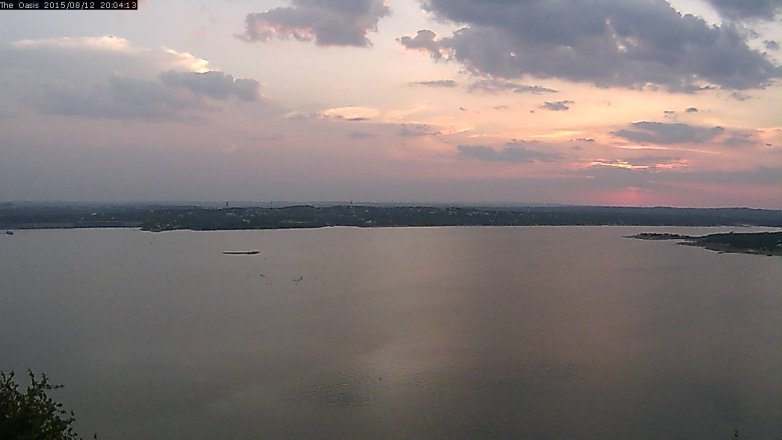 Lake Travis webcam, August 12, 2015 7:10 PM CT