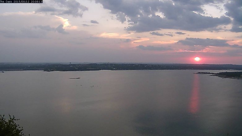 Lake Travis webcam, August 12, 2015 7:15 PM CT