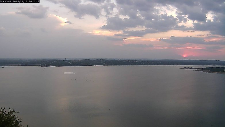Lake Travis webcam, August 12, 2015 7:20 PM CT