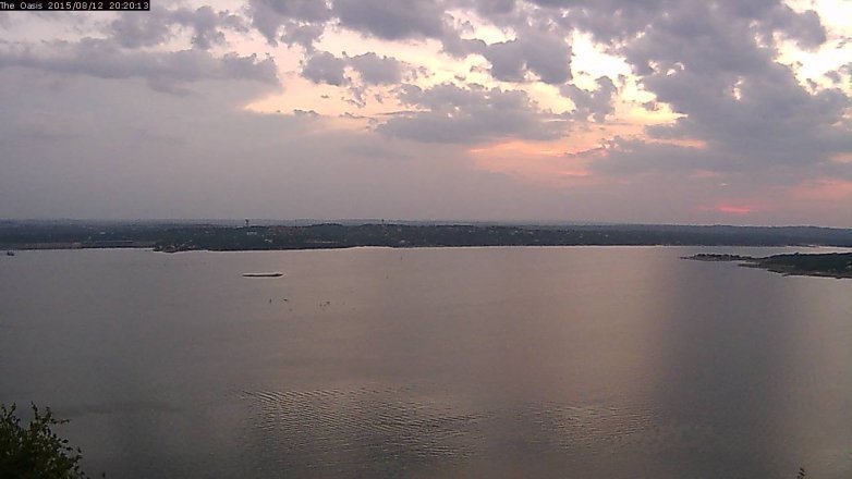 Lake Travis webcam, August 12, 2015 7:25 PM CT