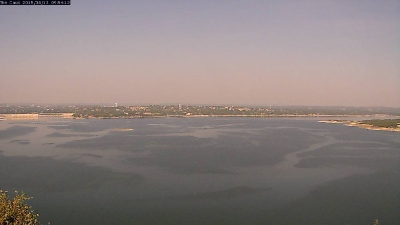 Lake Travis webcam, August 13, 2015 9:00 AM CT