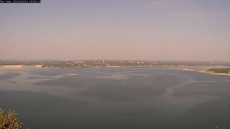 Lake Travis webcam, August 13, 2015 9:05 AM CT