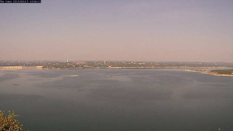 Lake Travis webcam, August 13, 2015 9:15 AM CT