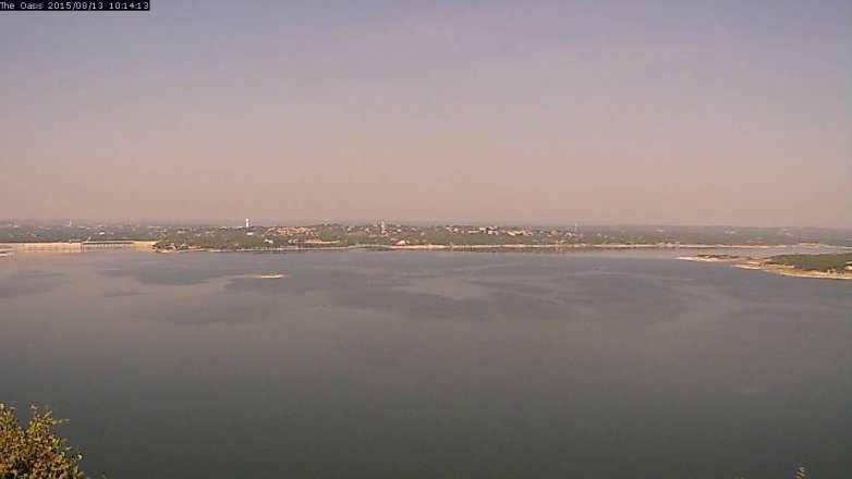 Lake Travis webcam, August 13, 2015 9:20 AM CT