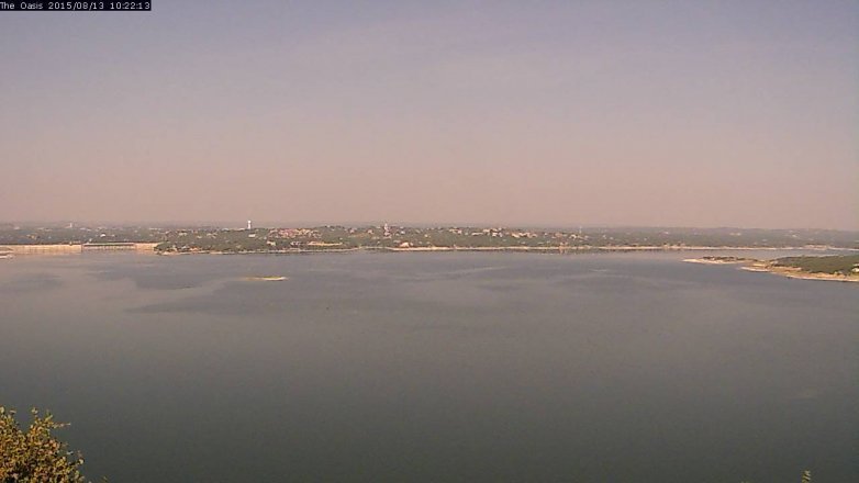 Lake Travis webcam, August 13, 2015 9:30 AM CT