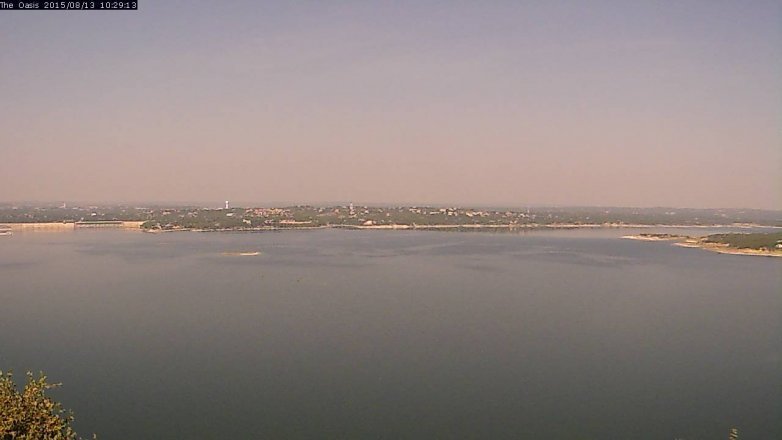 Lake Travis webcam, August 13, 2015 9:35 AM CT