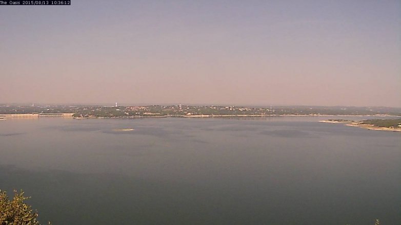 Lake Travis webcam, August 13, 2015 9:40 AM CT