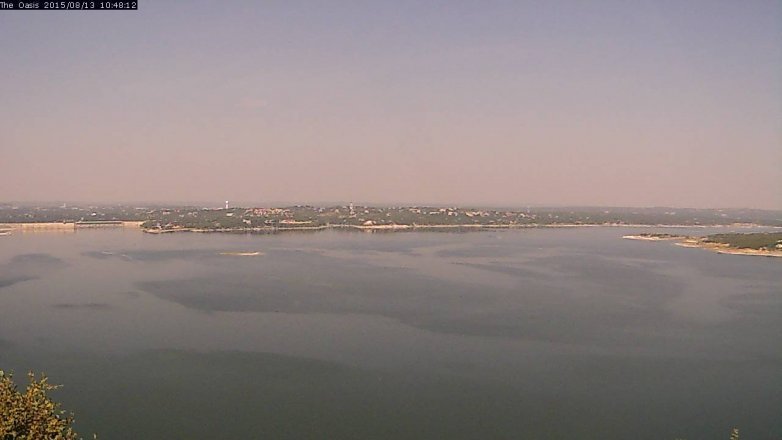 Lake Travis webcam, August 13, 2015 9:55 AM CT