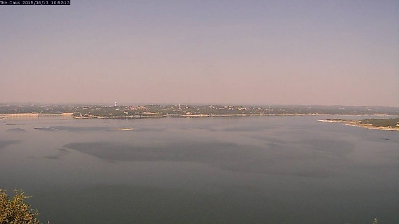 Lake Travis webcam, August 13, 2015 10:00 AM CT