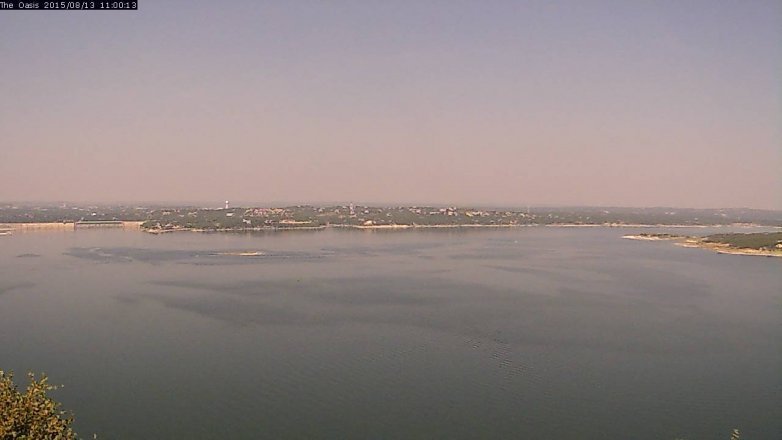 Lake Travis webcam, August 13, 2015 10:05 AM CT