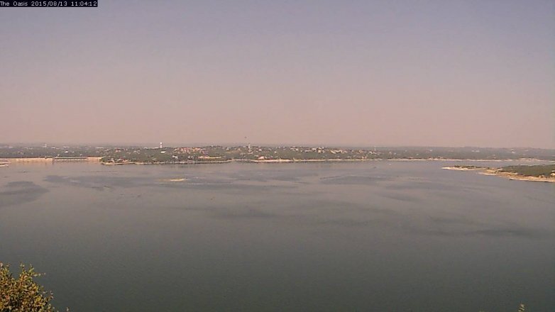 Lake Travis webcam, August 13, 2015 10:10 AM CT