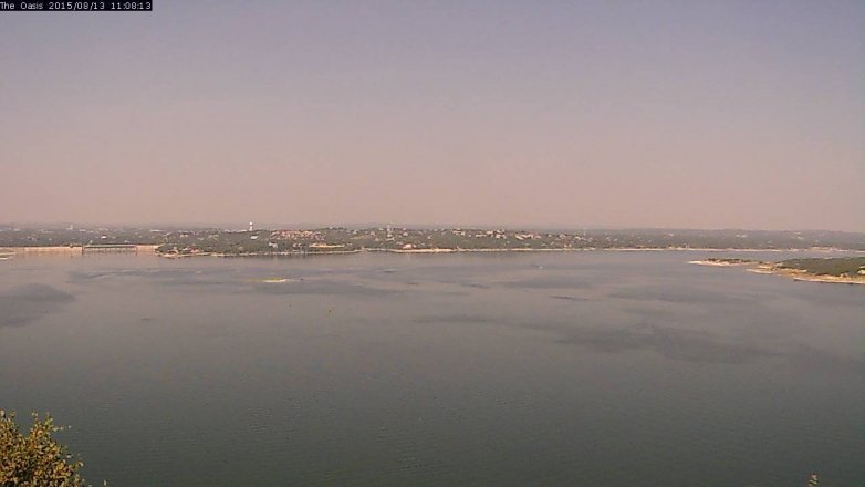 Lake Travis webcam, August 13, 2015 10:15 AM CT