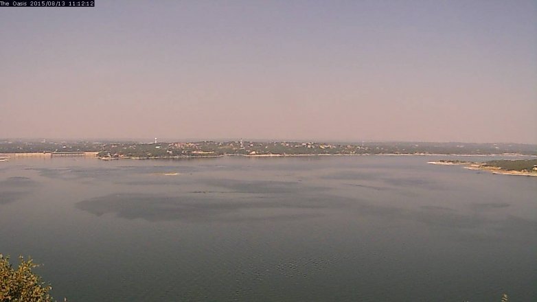Lake Travis webcam, August 13, 2015 10:20 AM CT