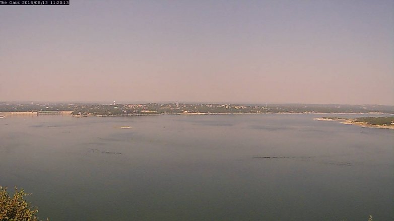 Lake Travis webcam, August 13, 2015 10:25 AM CT