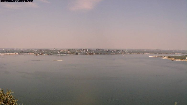 Lake Travis webcam, August 13, 2015 10:45 AM CT