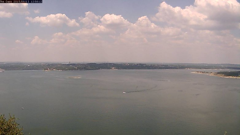 Lake Travis webcam, August 13, 2015 12:05 PM CT