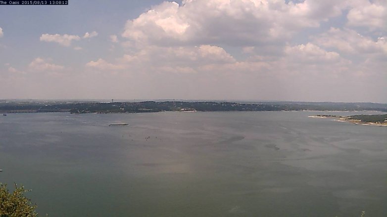 Lake Travis webcam, August 13, 2015 12:15 PM CT