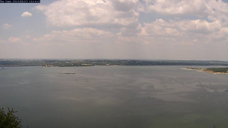 Lake Travis webcam, August 13, 2015 12:20 PM CT