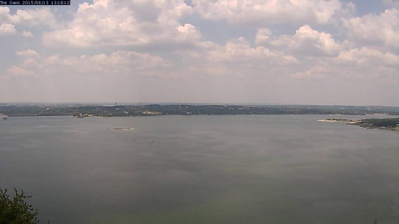 Lake Travis webcam, August 13, 2015 12:25 PM CT
