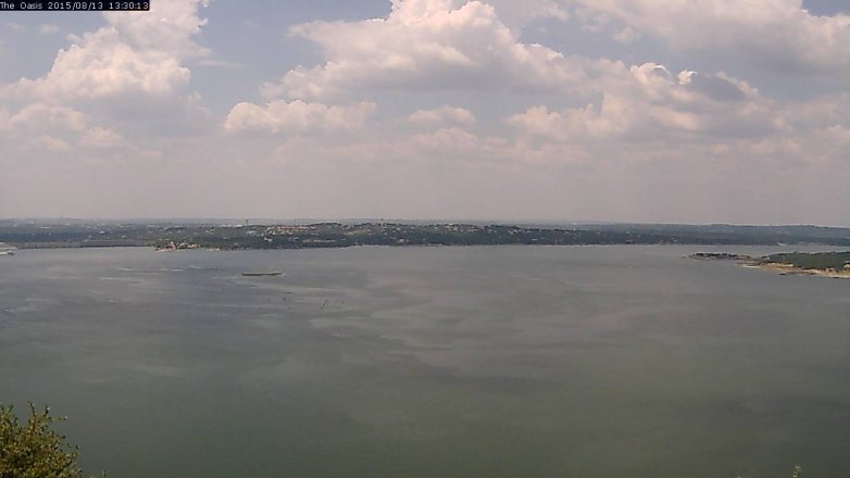 Lake Travis webcam, August 13, 2015 12:35 PM CT