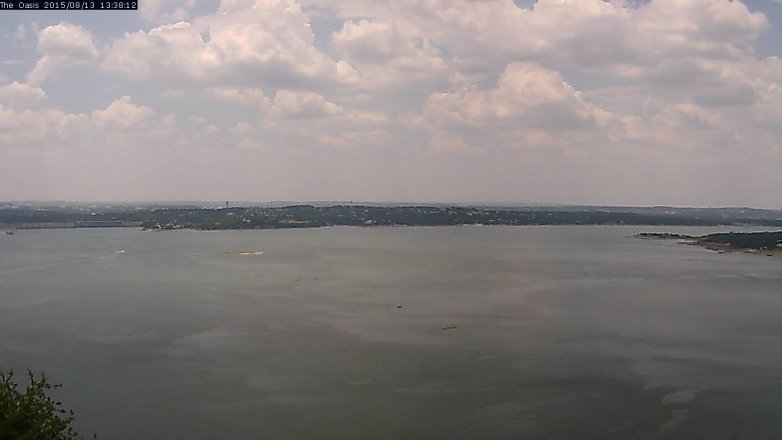 Lake Travis webcam, August 13, 2015 12:45 PM CT