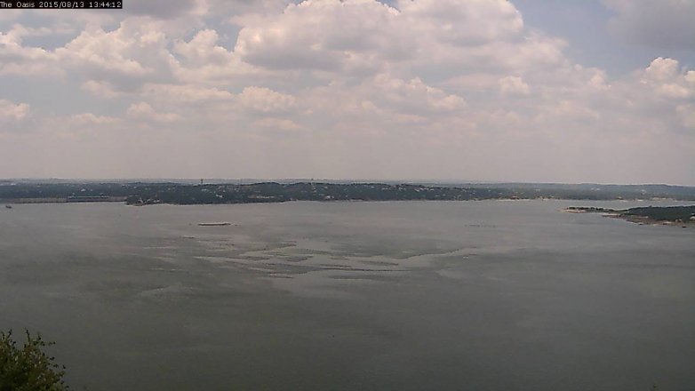 Lake Travis webcam, August 13, 2015 12:50 PM CT