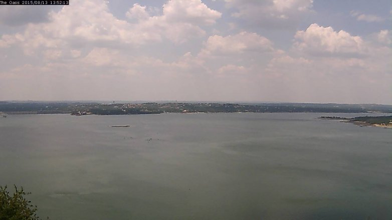 Lake Travis webcam, August 13, 2015 1:00 PM CT