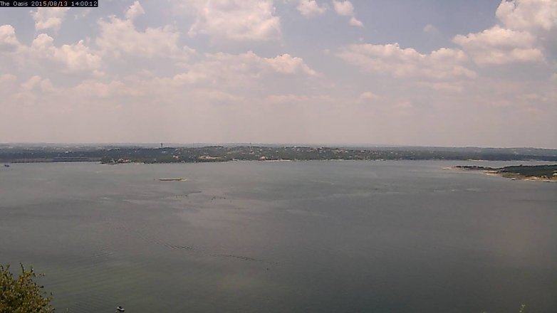 Lake Travis webcam, August 13, 2015 1:05 PM CT