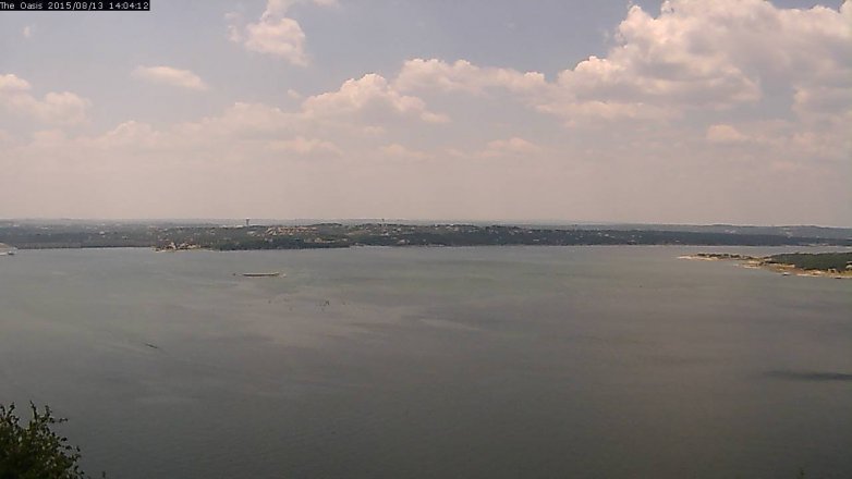 Lake Travis webcam, August 13, 2015 1:10 PM CT