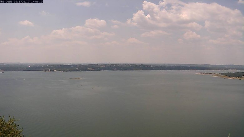 Lake Travis webcam, August 13, 2015 1:15 PM CT