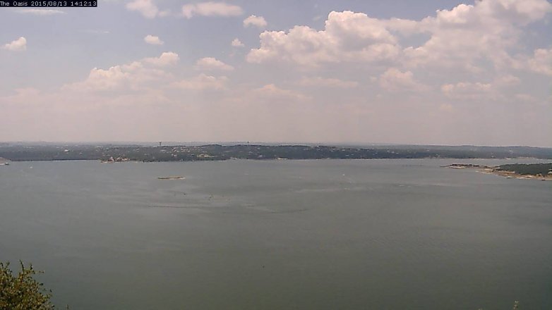 Lake Travis webcam, August 13, 2015 1:20 PM CT
