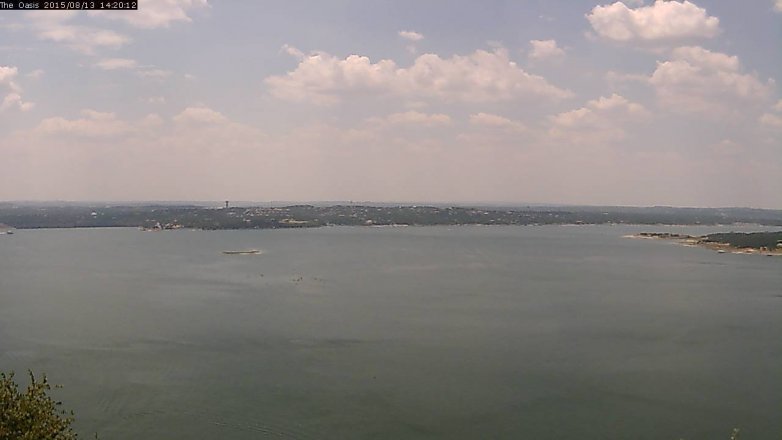 Lake Travis webcam, August 13, 2015 1:25 PM CT